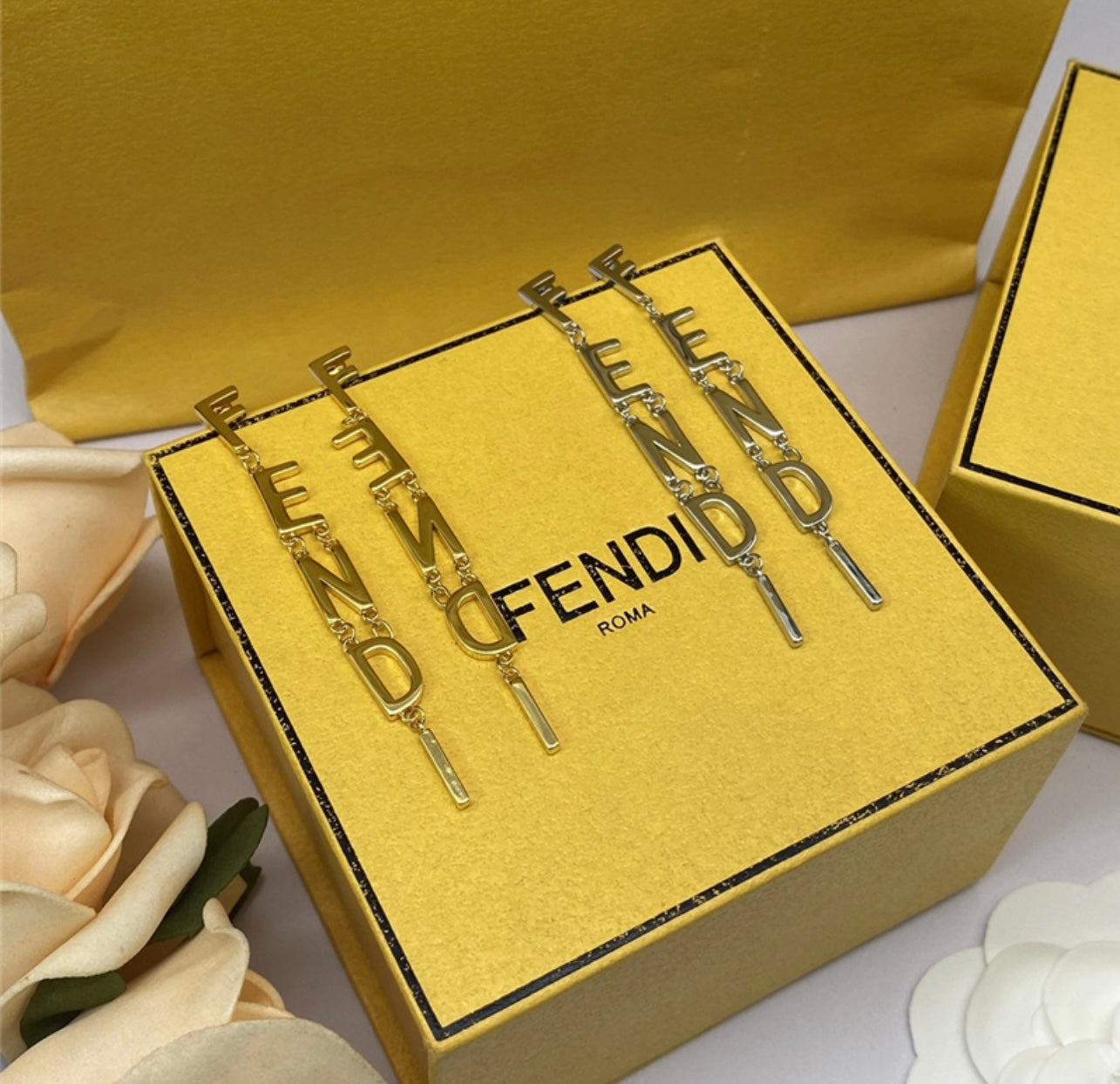 “ F.E.N.D.I. I “ Dangle Earrings