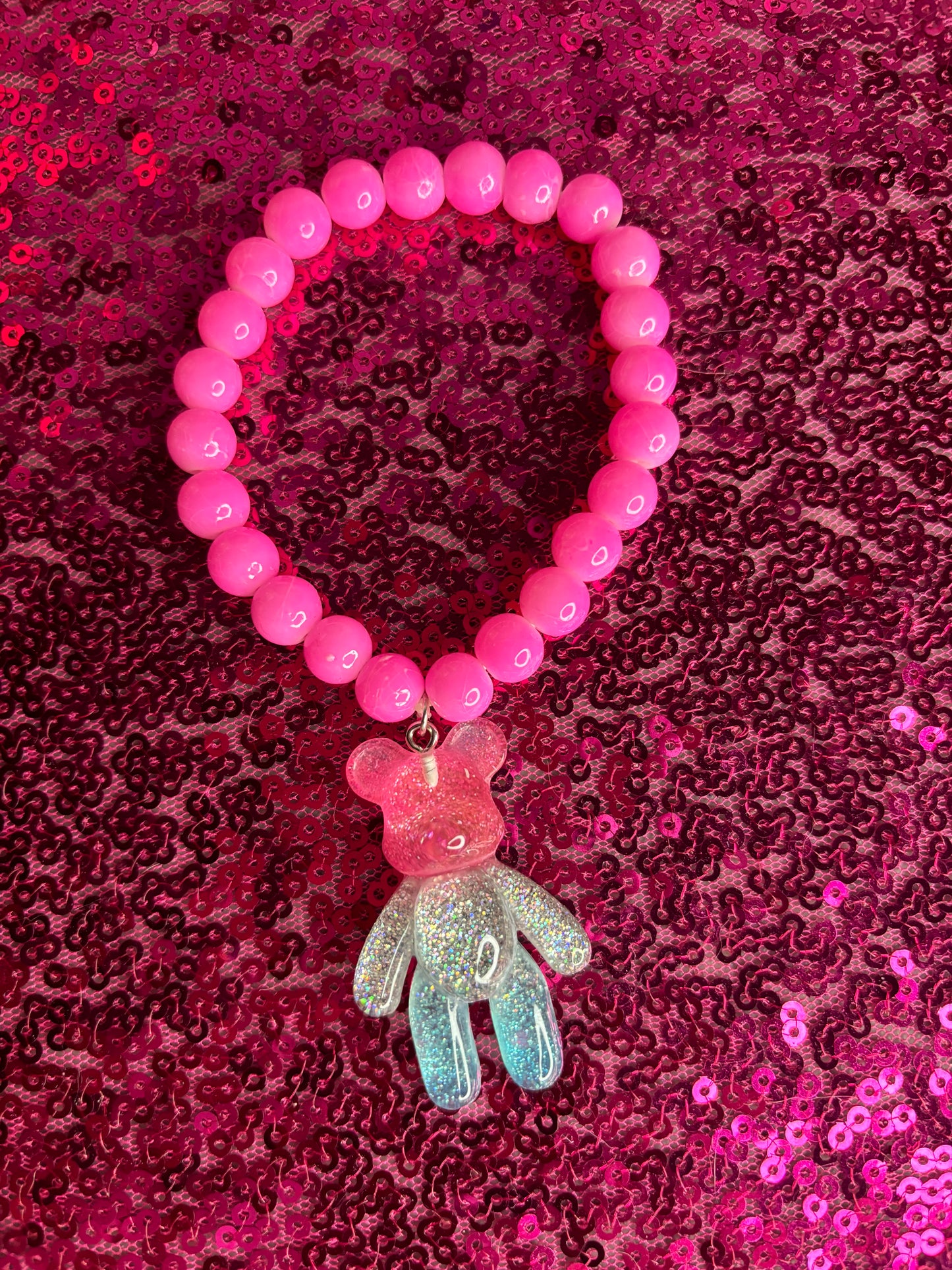 Teddy Bear Charm Beaded Bracelet