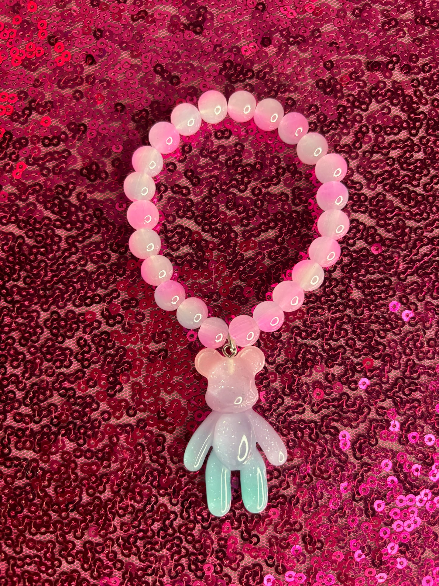 Teddy Bear Charm Beaded Bracelet