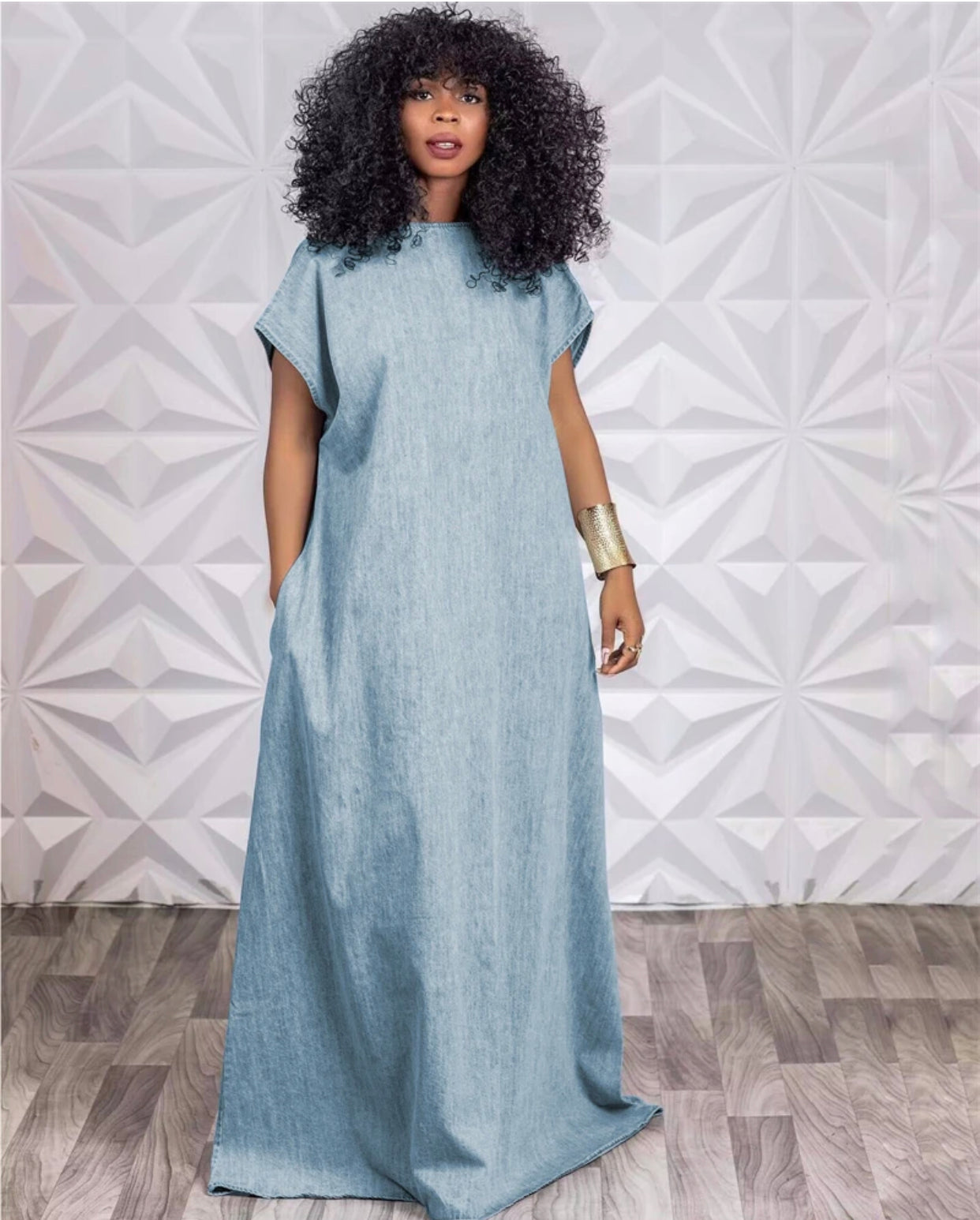 “ Elements” Denim Maxi Dress