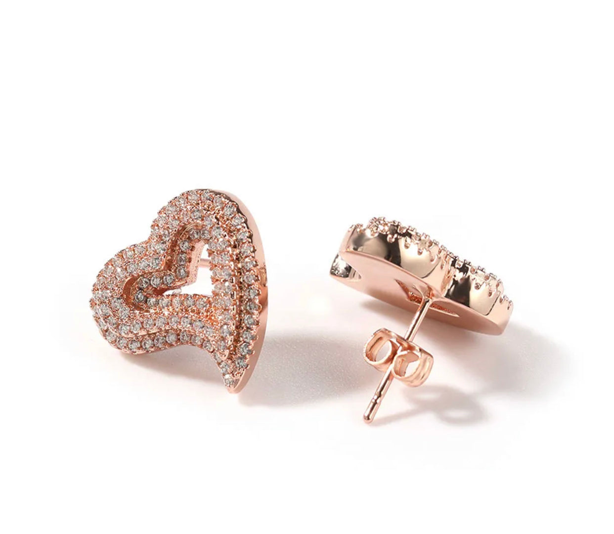 Heart Crushed Stud Earrings