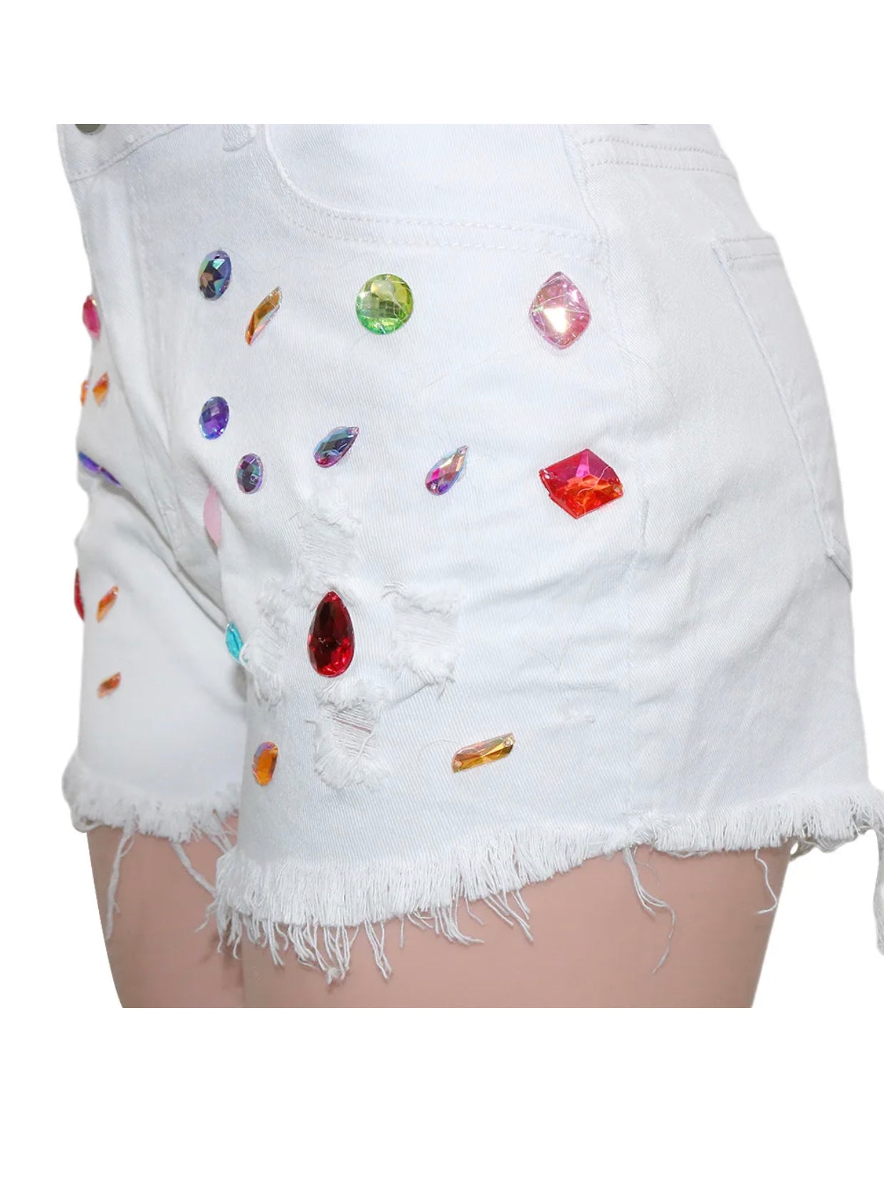 Larsa Bedazzled Denim Shorts