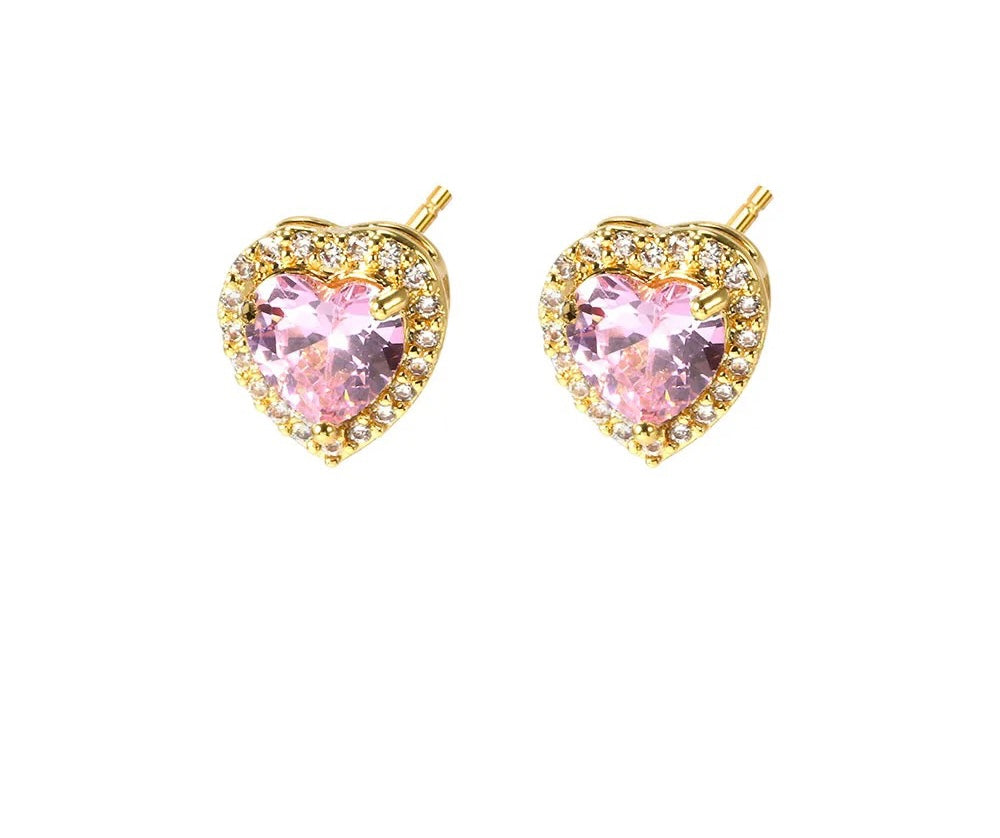 Heart Diamond Studs